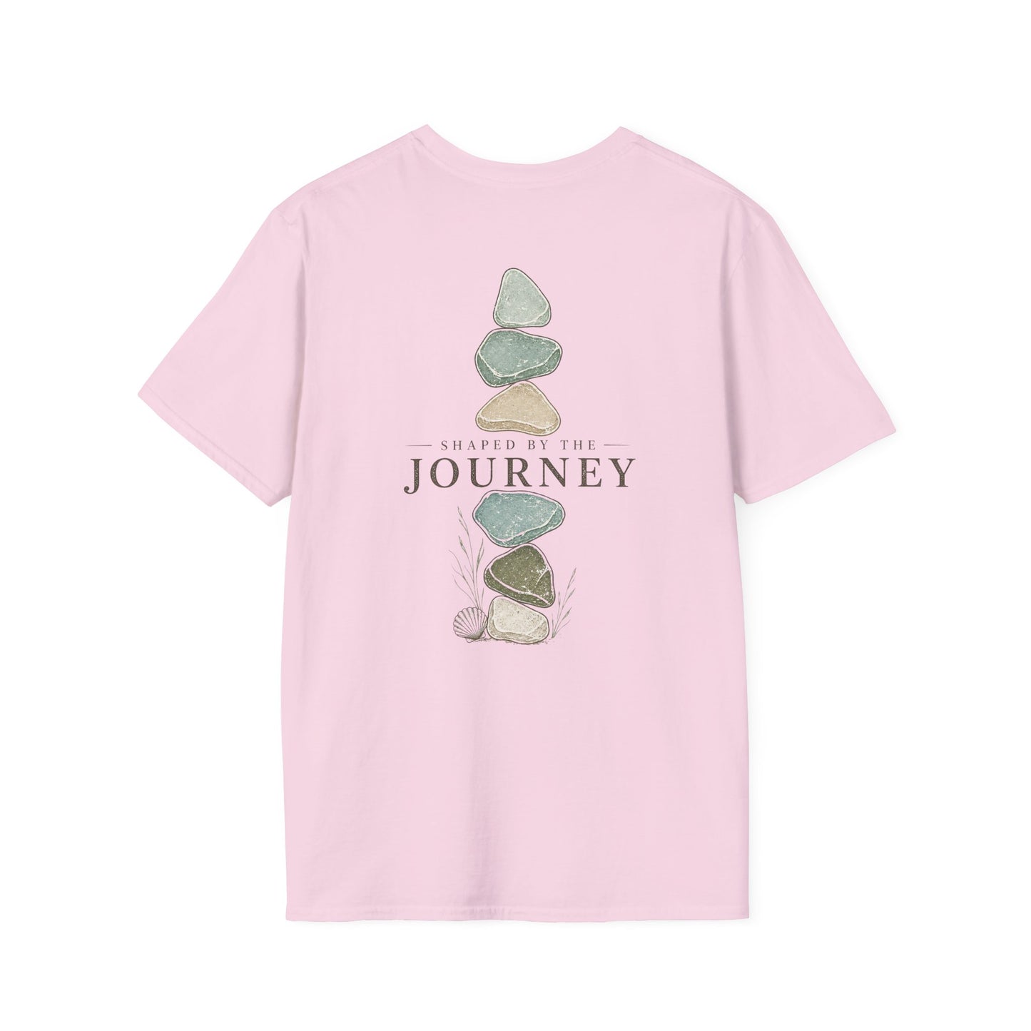 "SHAPED BY THE JOURNEY" Coastal inspired Sea Glass t-shirt