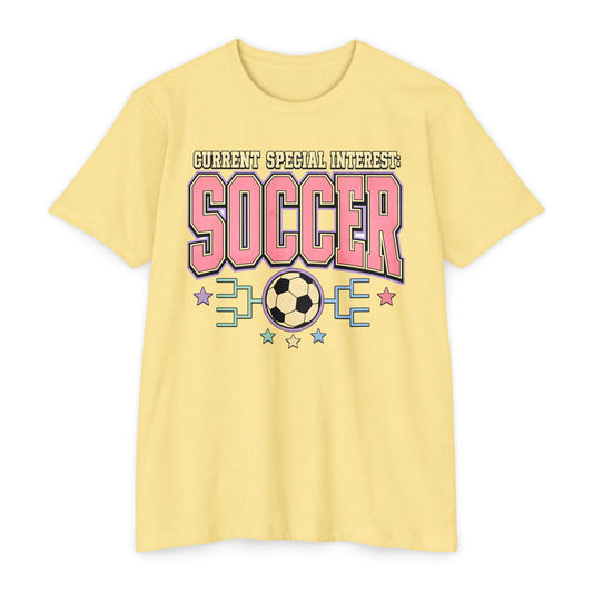 Soccer Graphic T-Shirt — "Current Special Interest: SOCCER" Retro Tee