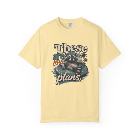 These Are My Plans T-Shirt — Neurodivergent Raccoon Beach Vibes Graphic Tee