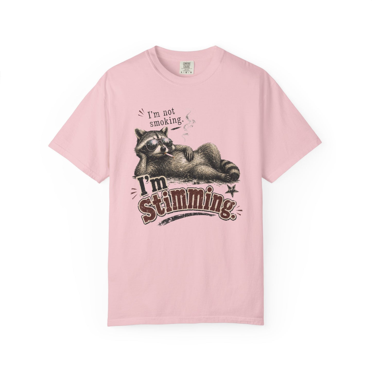 Raccoon 'I'm Stimming' Graphic T-Shirt — Funny Neurodiversity Pride Tee