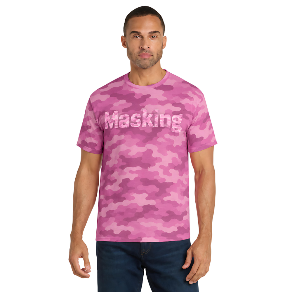 Pink Camo 'Masking' Graphic T-Shirt