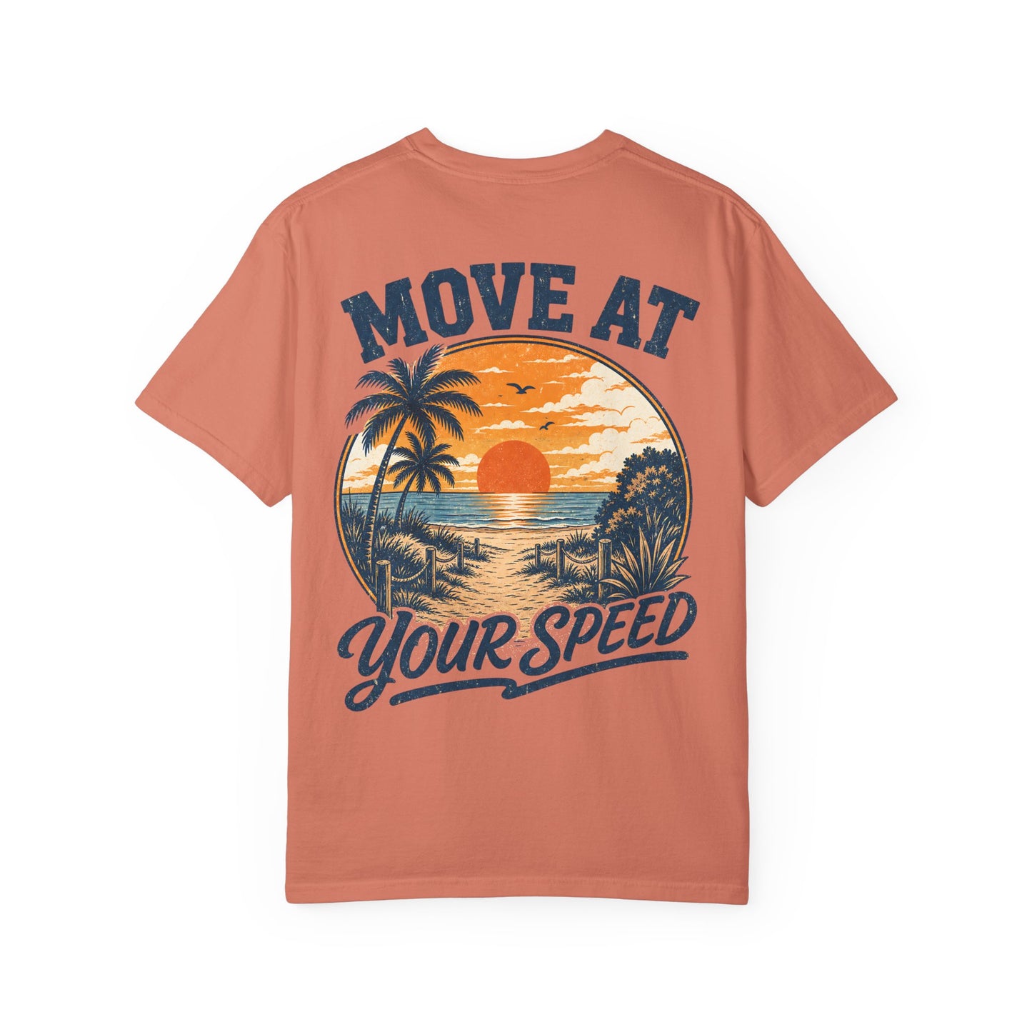 "Move At Your Speed" Retro Beach Sunset T-Shirt
