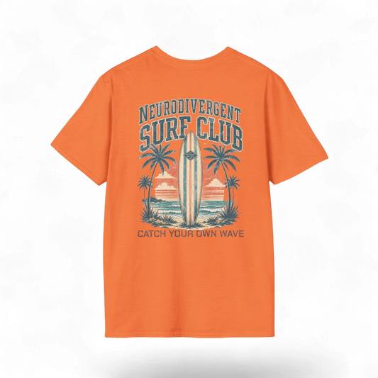 Neurodivergent Surf Club Graphic Crewneck T-Shirt