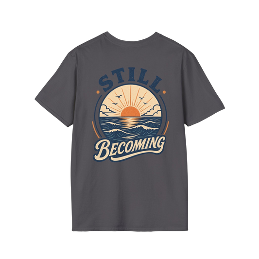 Still Becoming T-Shirt — Vintage Coastal Ocean Sunrise