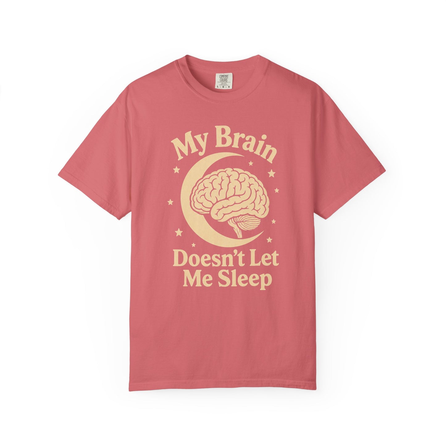"My Brain Doesn't Let Me Sleep" Retro Brain Graphic Tee