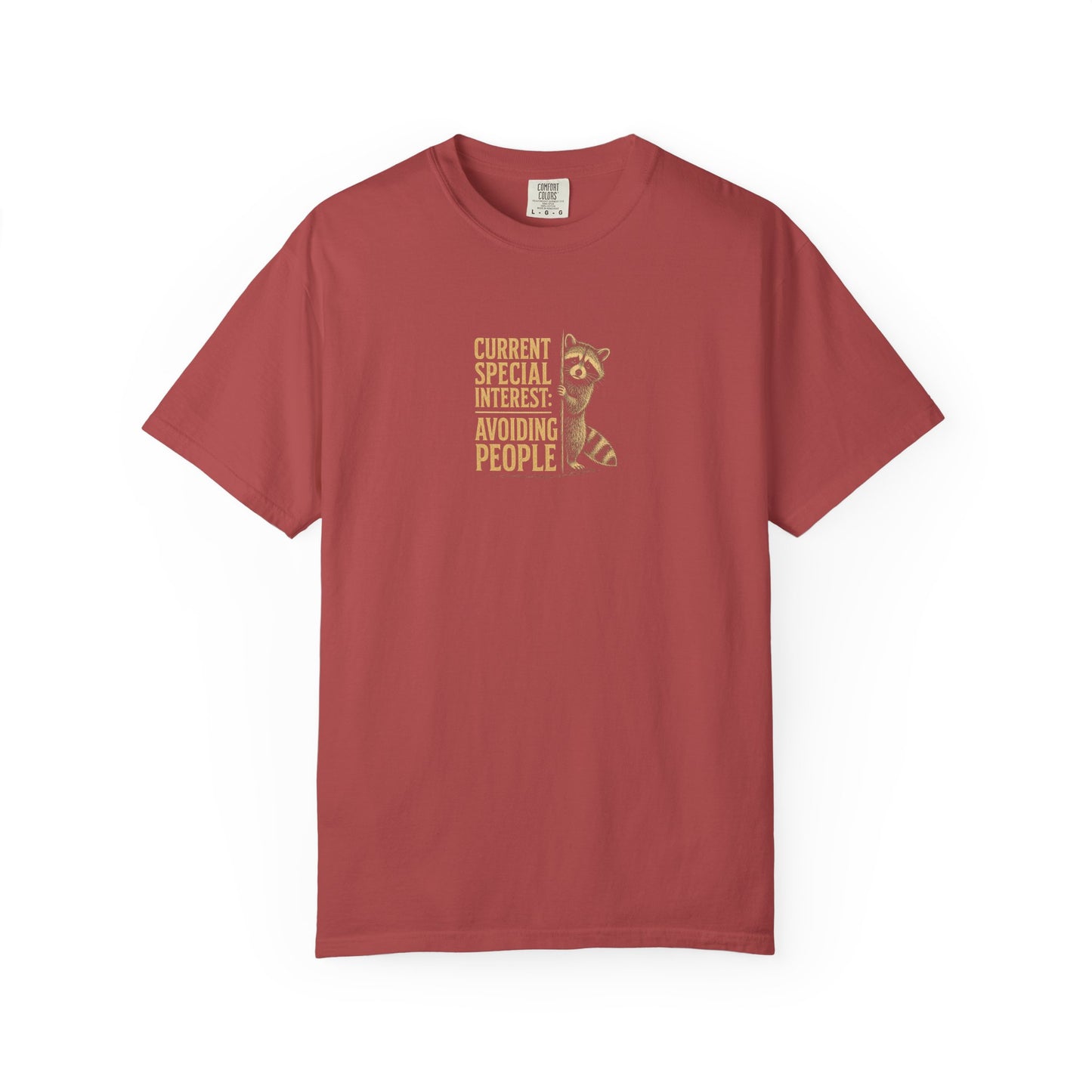 Avoiding People T-Shirt — Funny Introvert Raccoon Graphic Tee