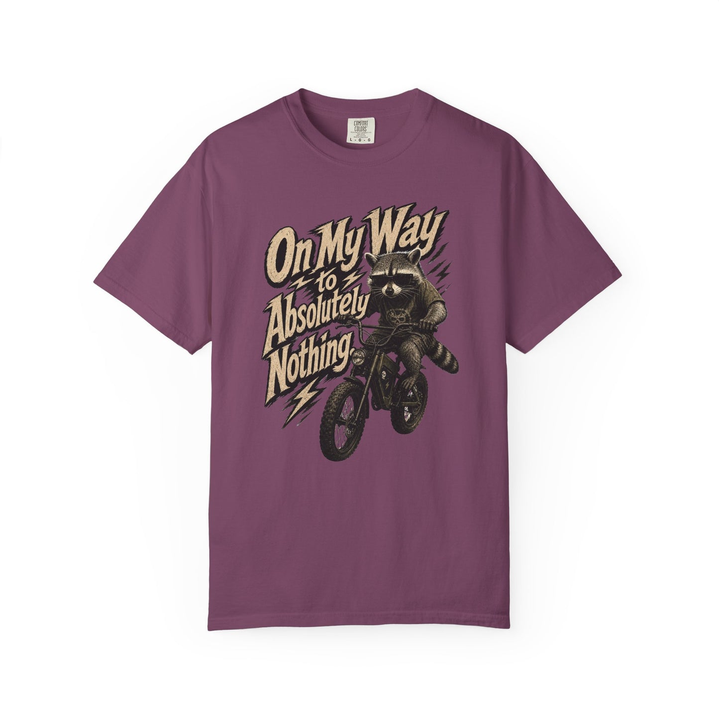 "On My Way to Absolutely Nothing" Raccoon E-Bike Graphic Tee