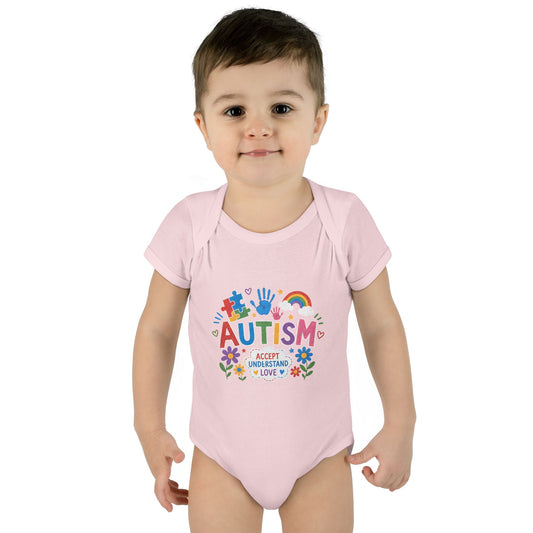 Autism Awareness Infant Bodysuit — 'Accept Understand Love' Colorful Design image 1