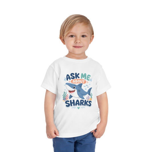 Ask Me About Sharks Toddler Tee image 1