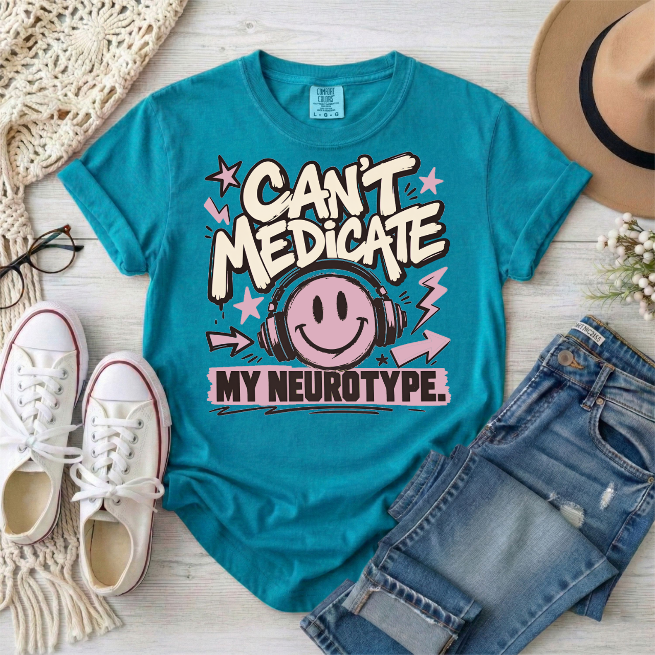 Can't Medicate My Neurotype T-Shirt — Neurodivergent Pride Graphic Tee