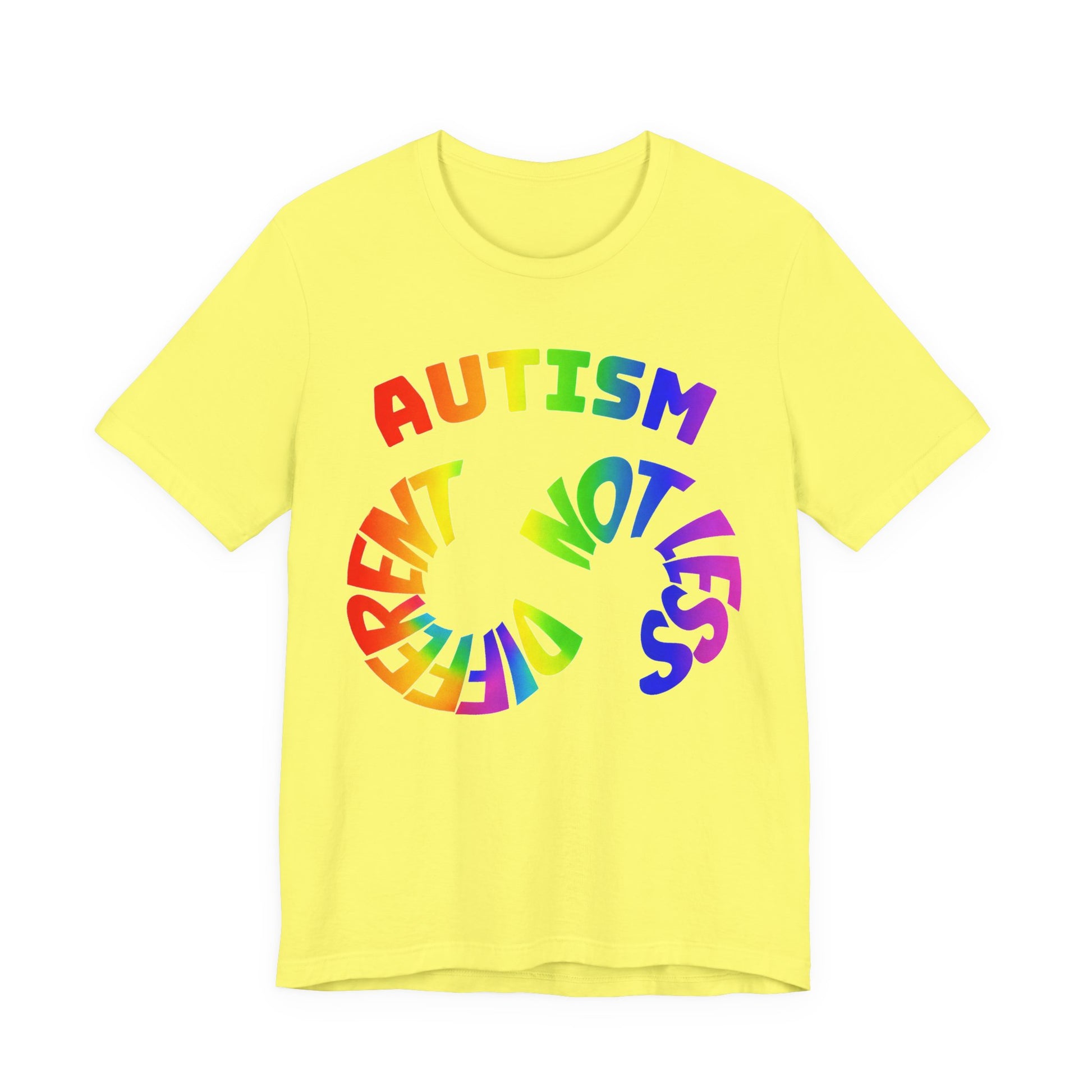 Autism Awareness T-Shirt — "Different Not Less" Rainbow Tee image