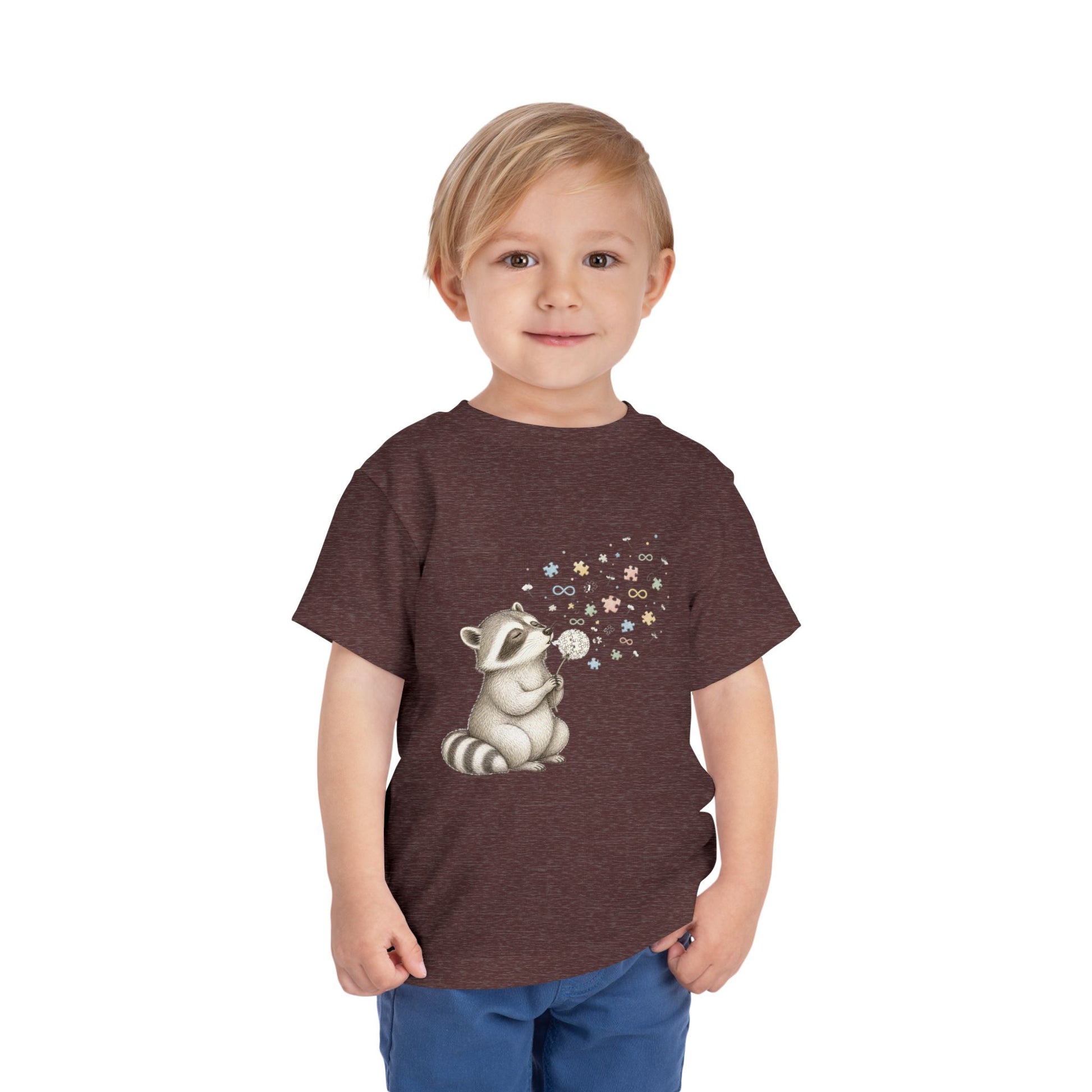 Toddler Tee — Cute Raccoon Blowing Bubbles Graphic Shirt for Kids image 22