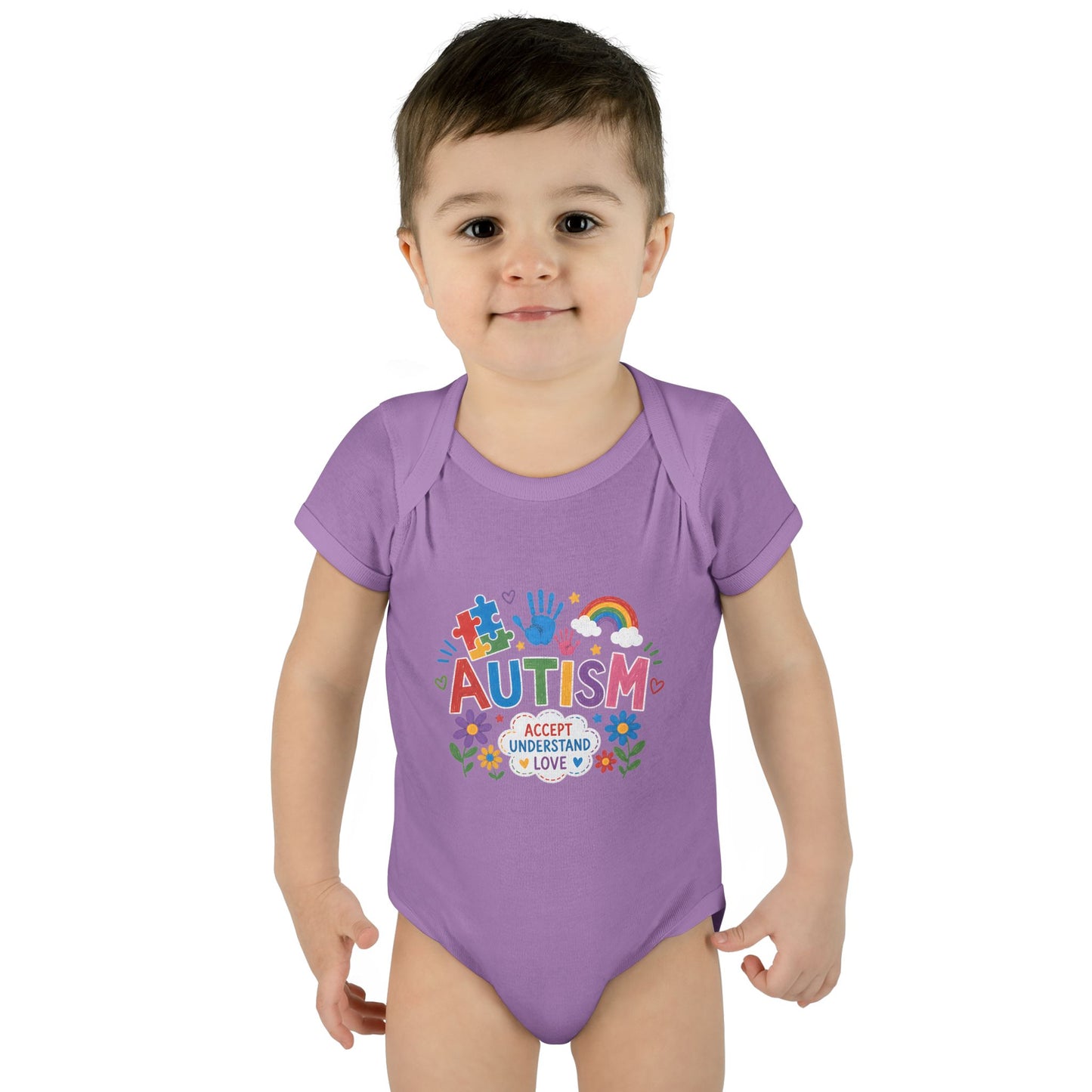 Autism Awareness Infant Bodysuit — 'Accept Understand Love' Colorful Design image 38