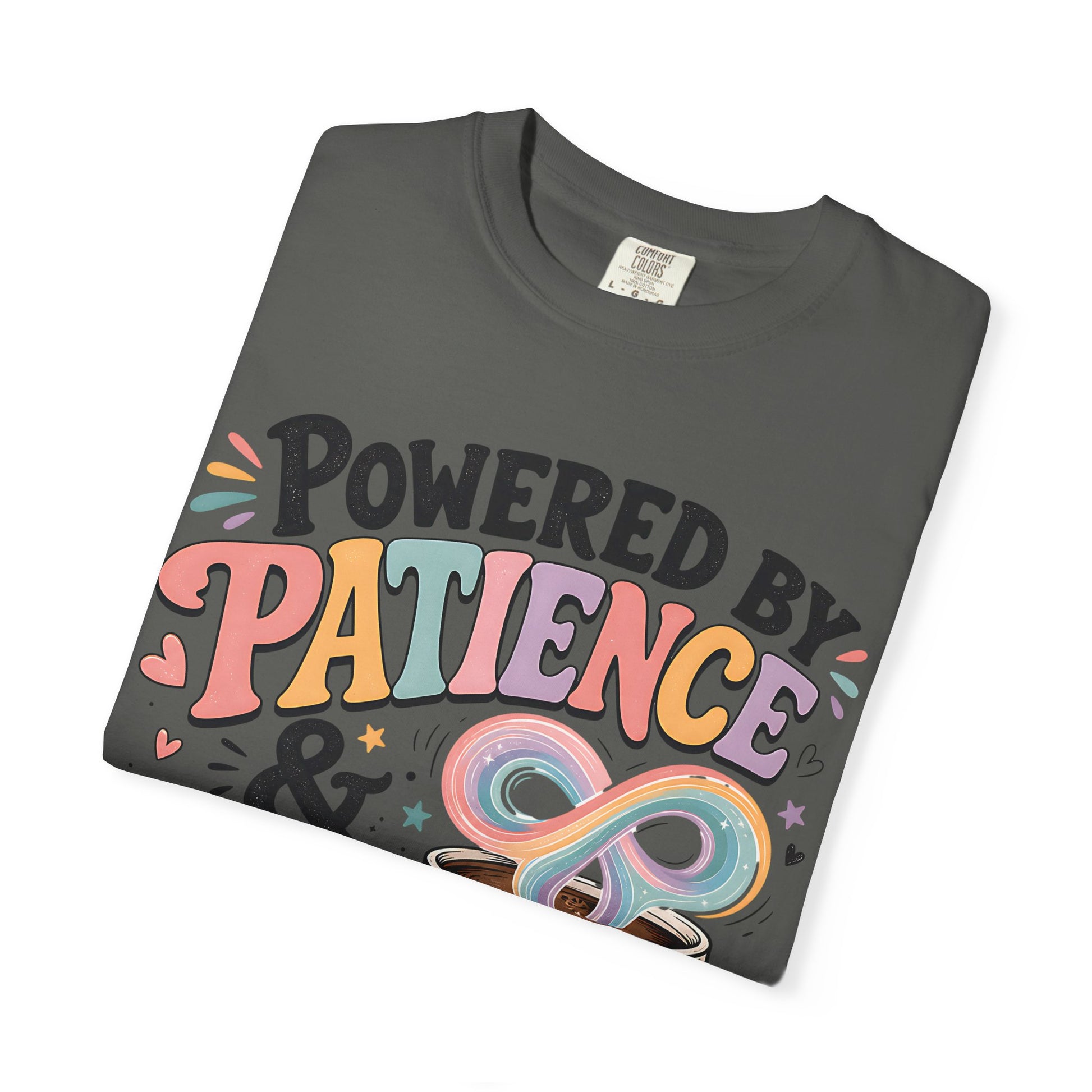 Autism Mom T-Shirt — "Powered by Patience &amp; Coffee" Graphic Tee image 22