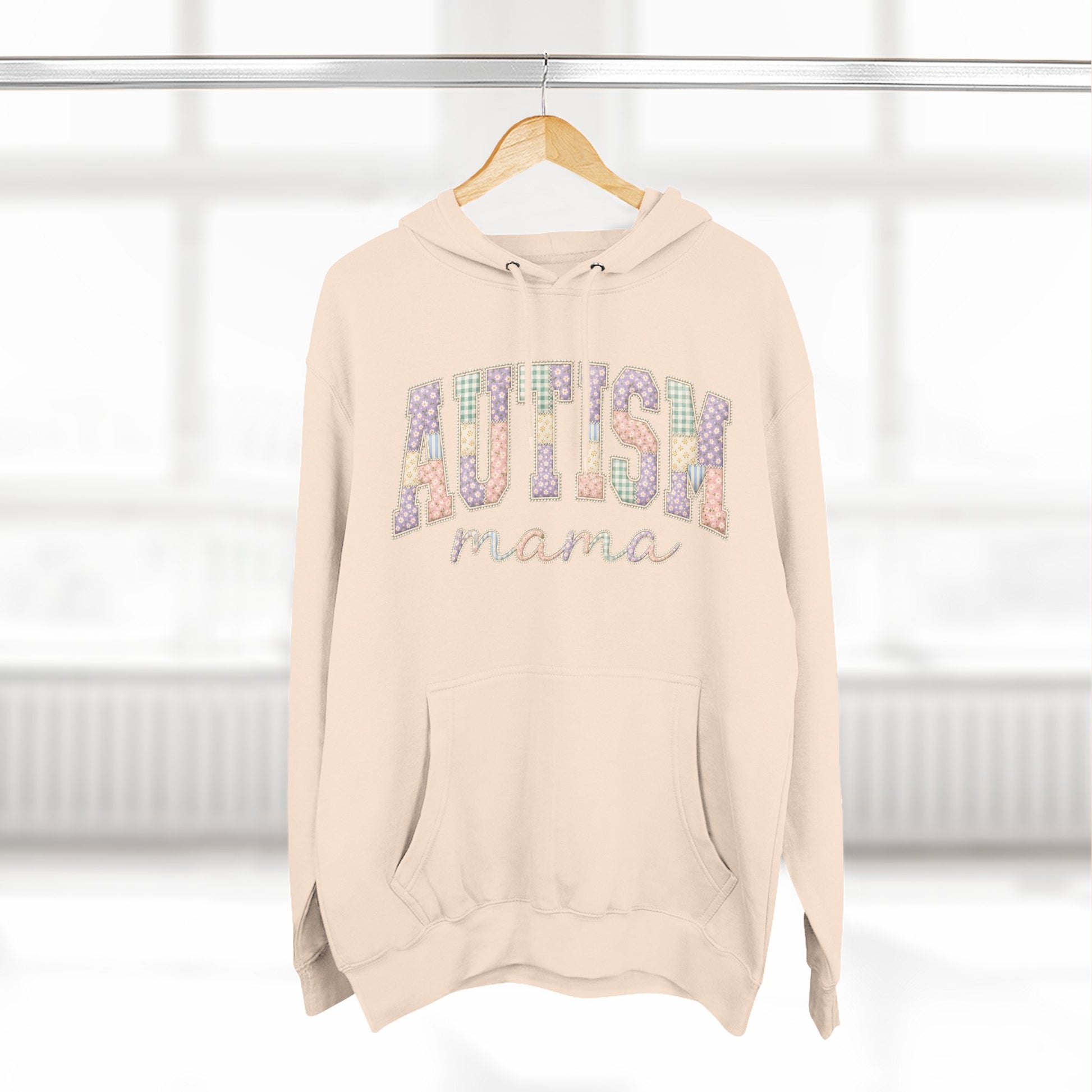 Autism Mama Hoodie — Pastel Patchwork-Pattern Support Sweatshirt image 15
