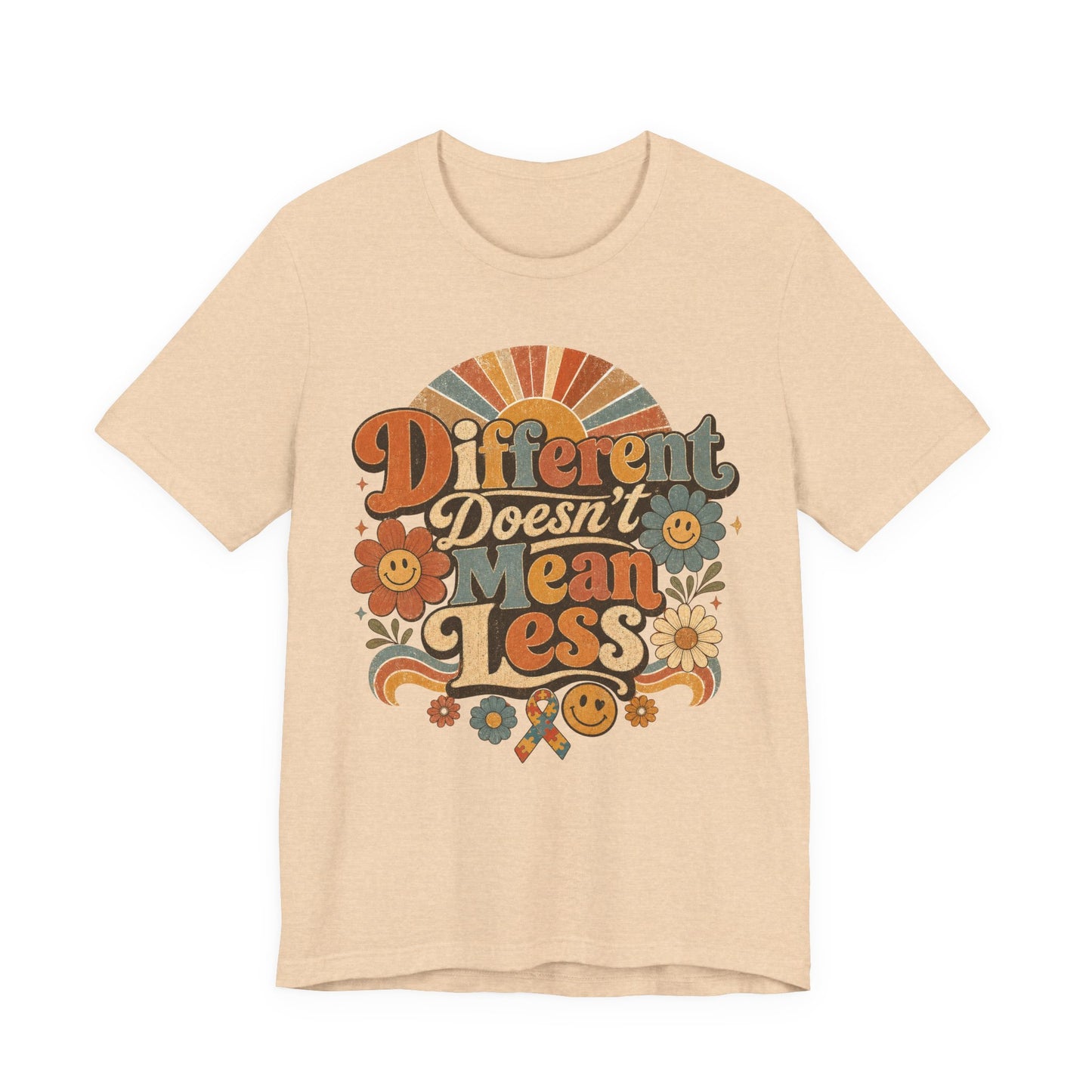 Different Doesn't Mean Less Retro Graphic Tee image