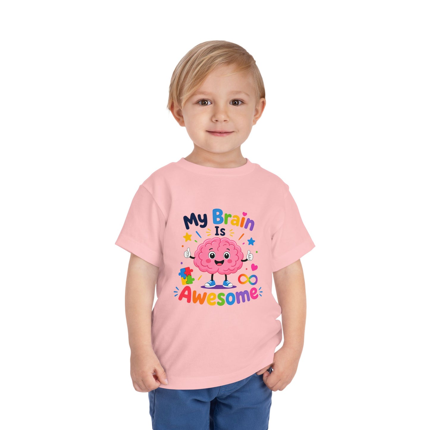 Toddler Tee — "My Brain Is Awesome" Cute Brain Graphic Kids T‑Shirt image 1