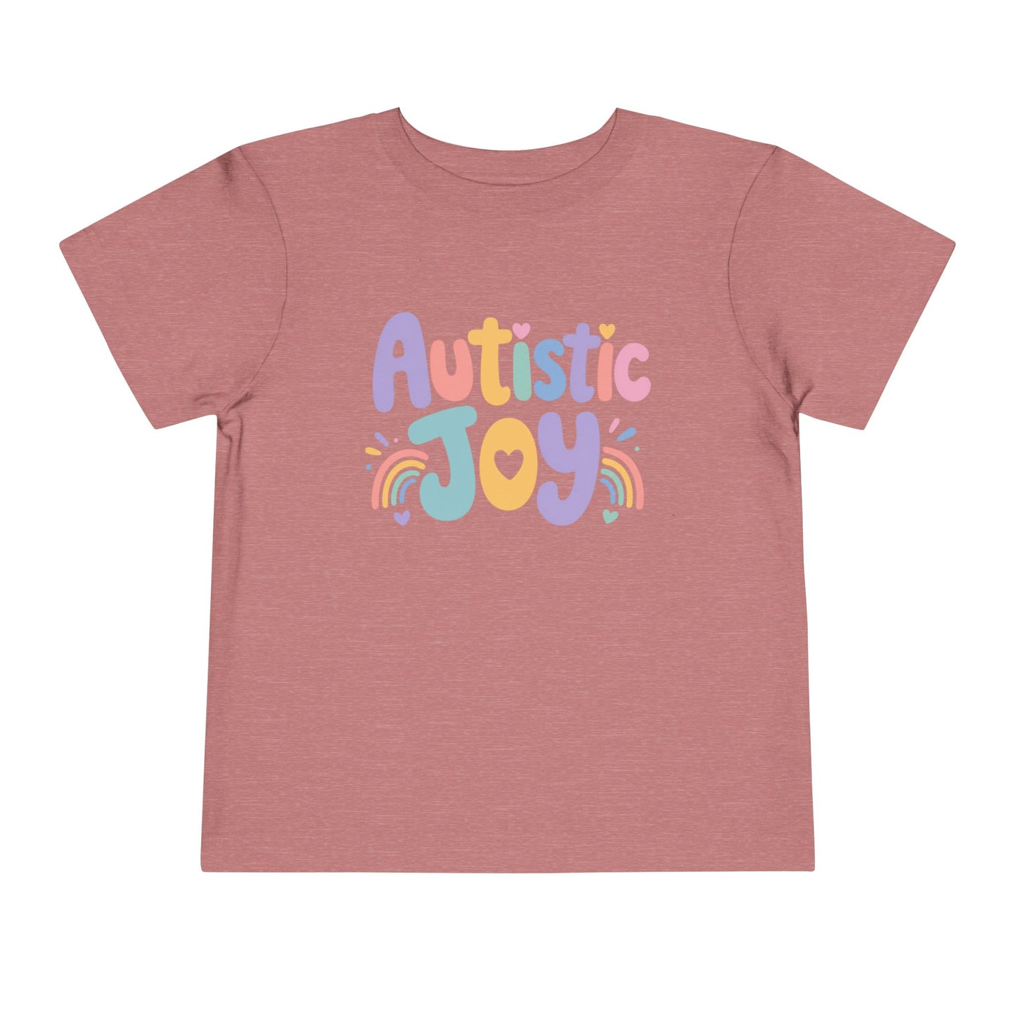 Toddler Tee — "Autistic Joy" Colorful Pride Shirt for Kids - Heather Mauve, 2T image