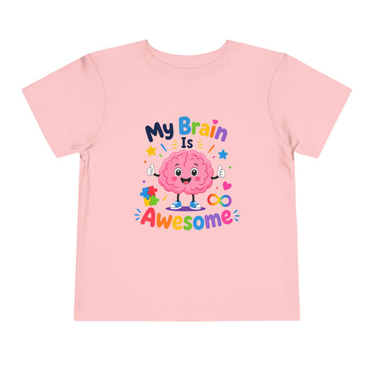 Toddler Tee — "My Brain Is Awesome" Cute Brain Graphic Kids T‑Shirt image 0