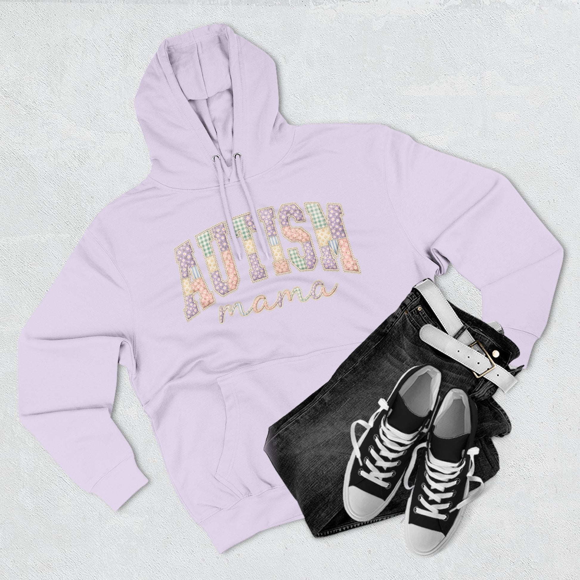 Autism Mama Hoodie — Pastel Patchwork-Pattern Support Sweatshirt image 22