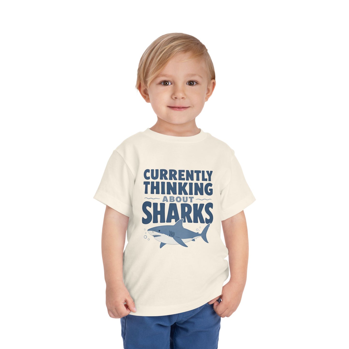 Toddler Tee - "Currently Thinking About Sharks" Cute Shark Graphic Shirt for Kids image 6