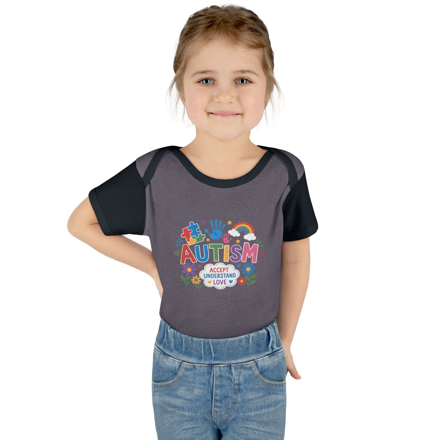 Autism Awareness Infant Bodysuit — 'Accept Understand Love' Colorful Design image 36