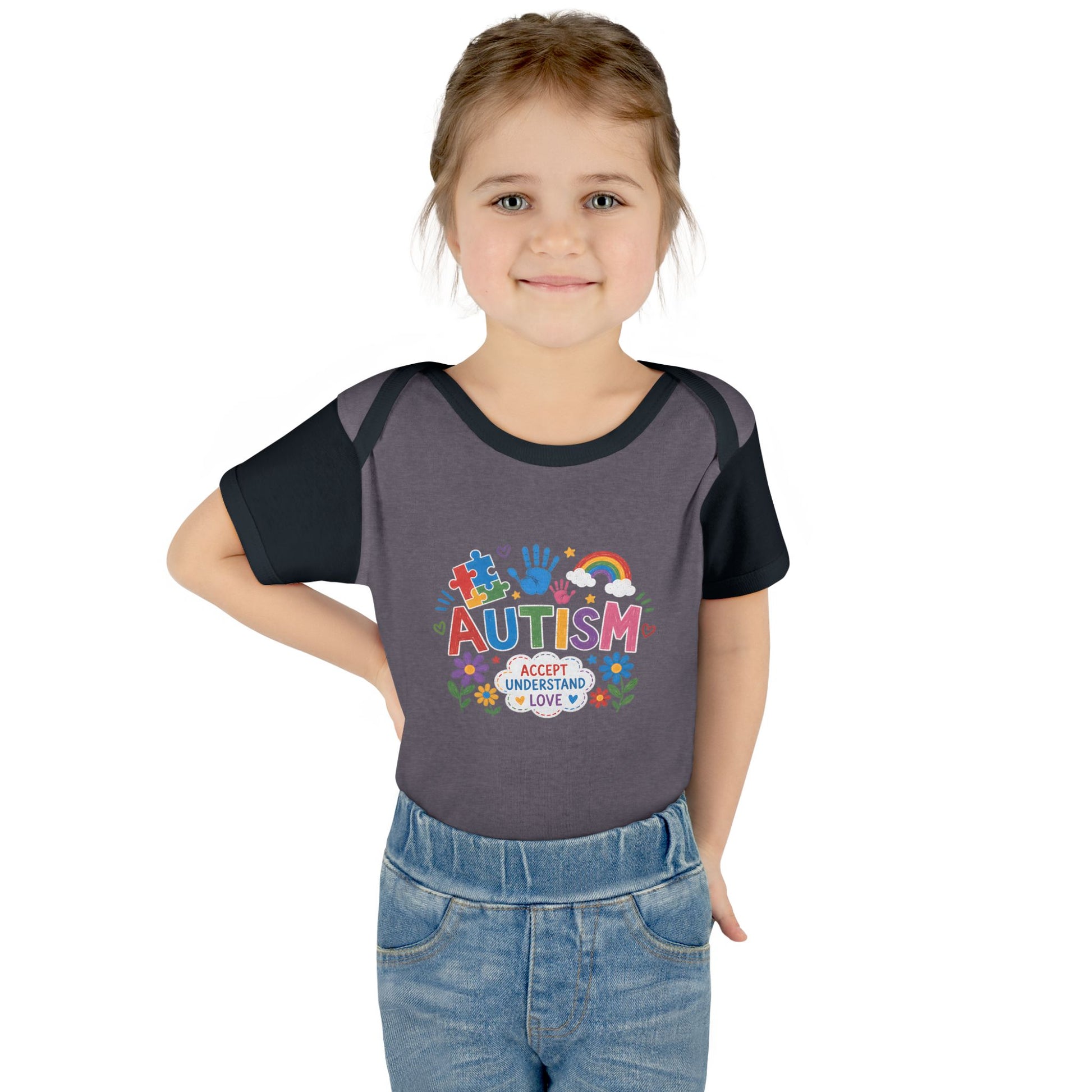 Autism Awareness Infant Bodysuit — 'Accept Understand Love' Colorful Design image 36