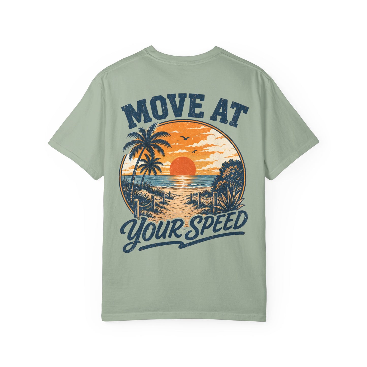 "Move At Your Speed" Retro Beach Sunset T-Shirt