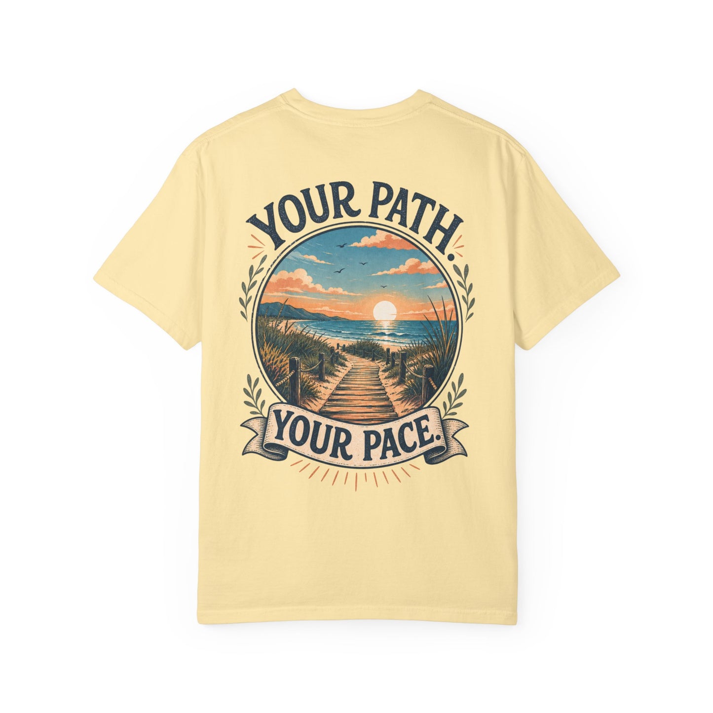 Your Path, Your Pace T-Shirt — Scenic Beach Sunset Graphic Tee