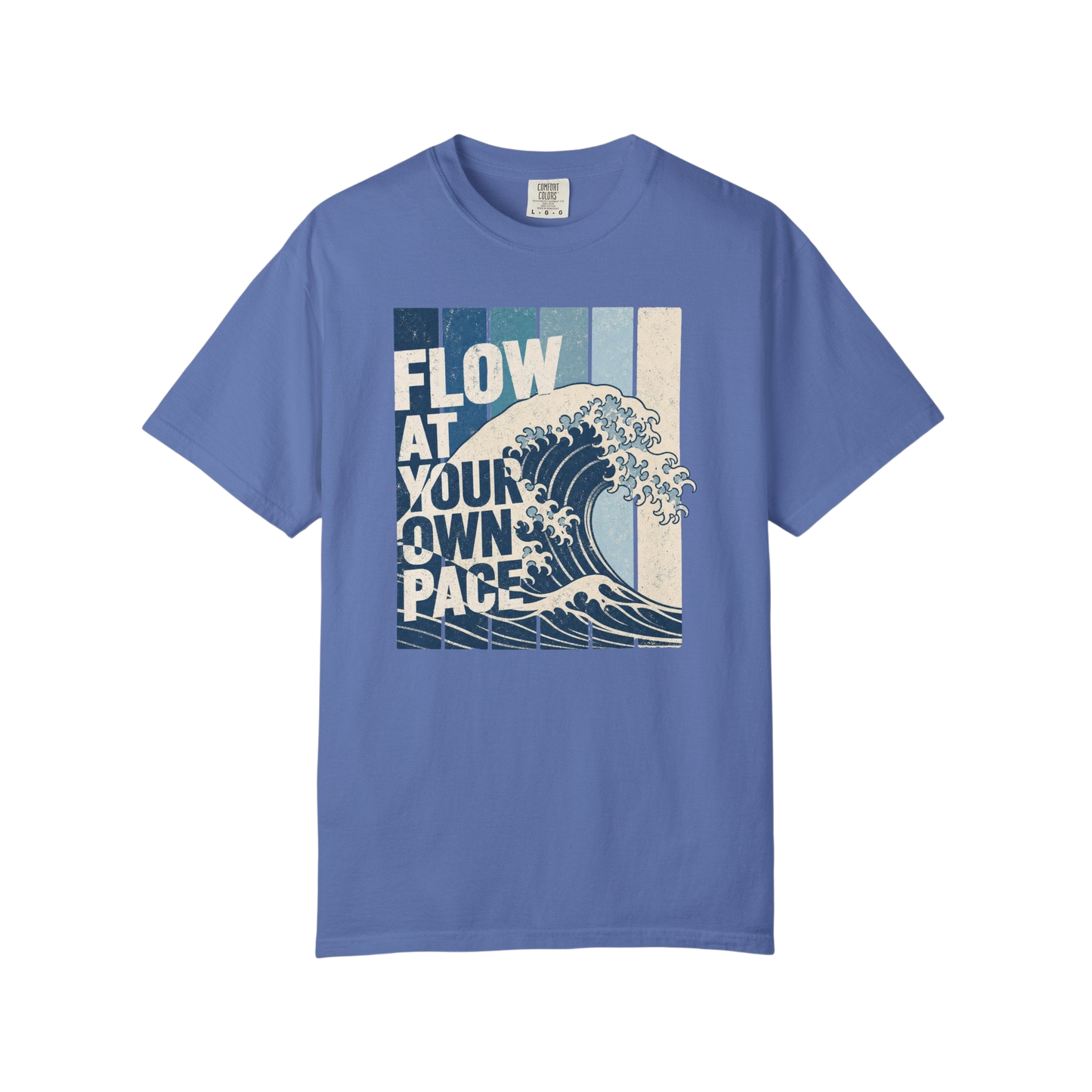 Flow at Your Own Pace T-Shirt — Vintage Surf Wave Graphic Tee