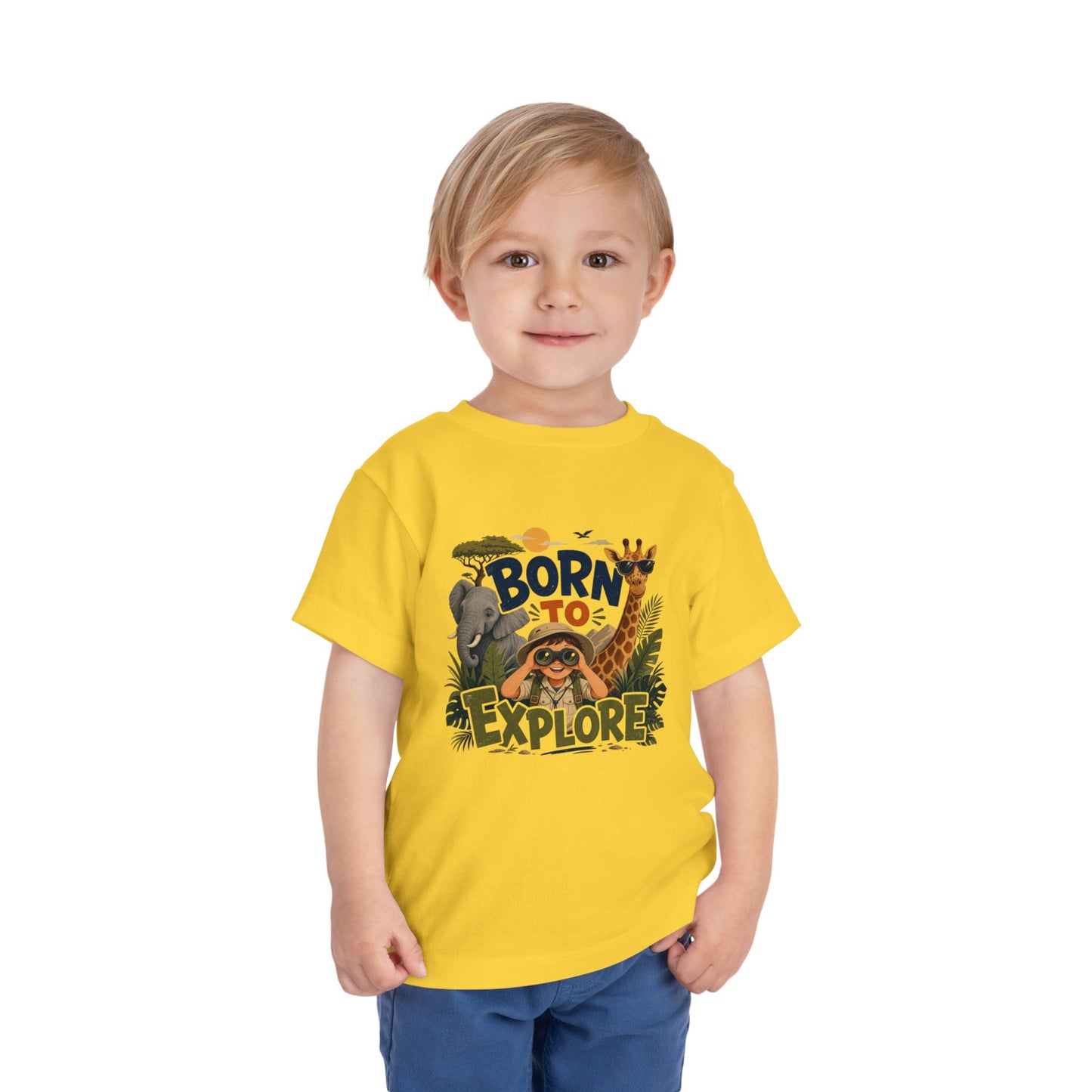 Born to Explore Toddler Tee — Jungle Safari Graphic Shirt
