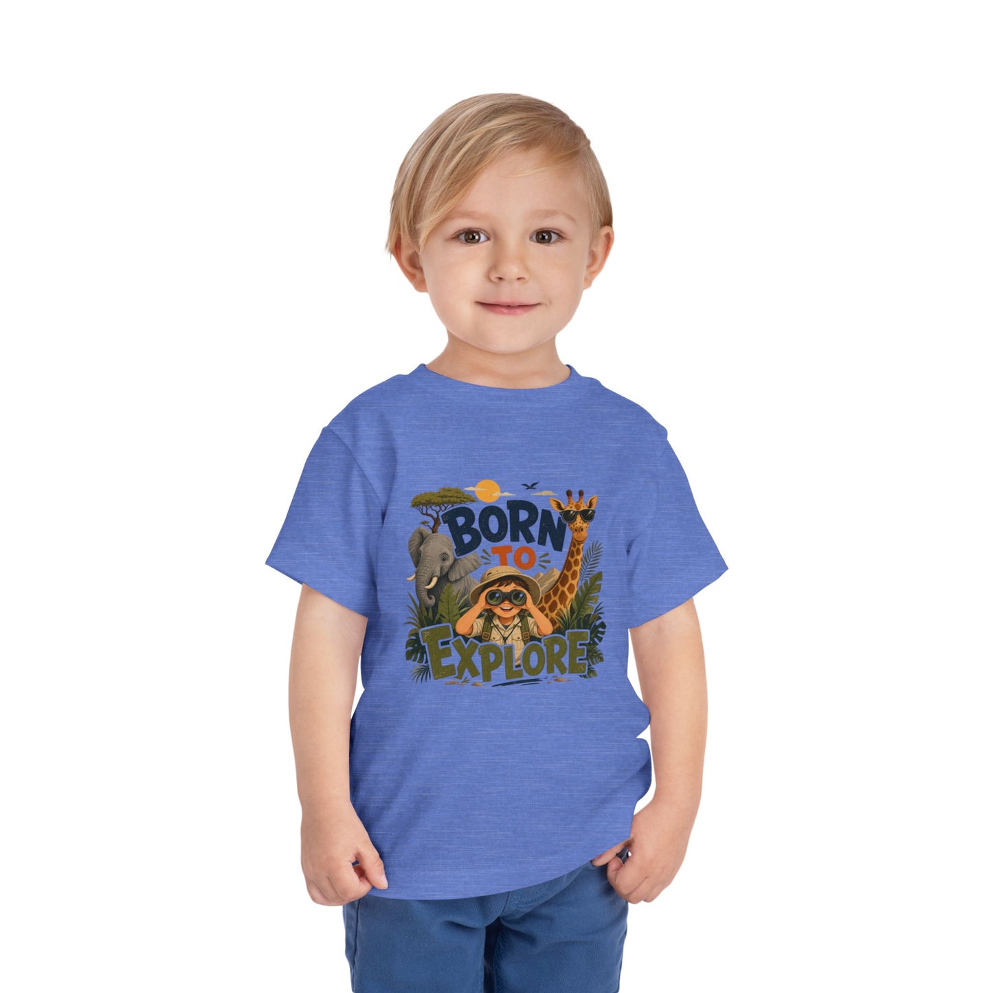 Born to Explore Toddler Tee — Jungle Safari Graphic Shirt