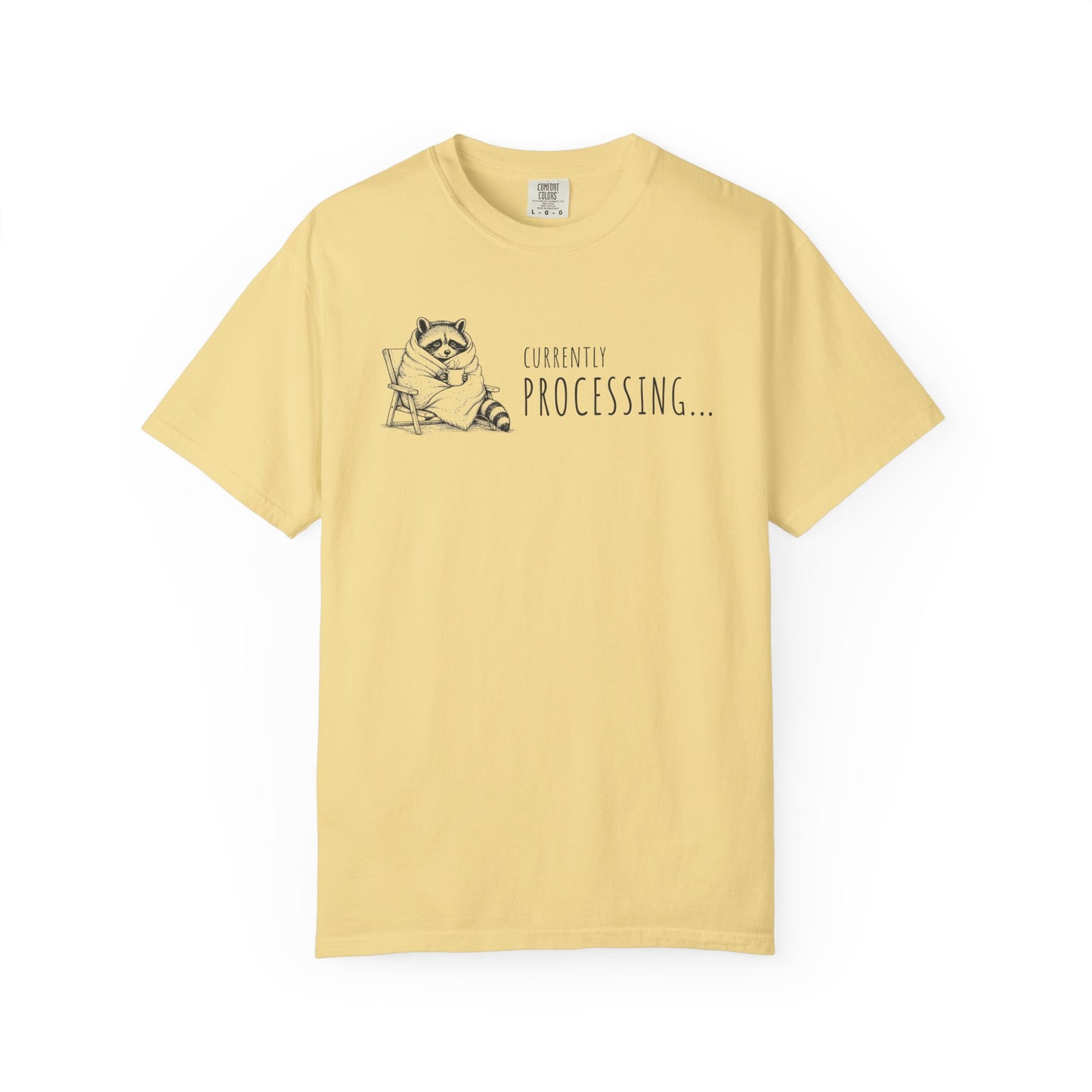 "Currently Processing..." Raccoon Graphic Tee