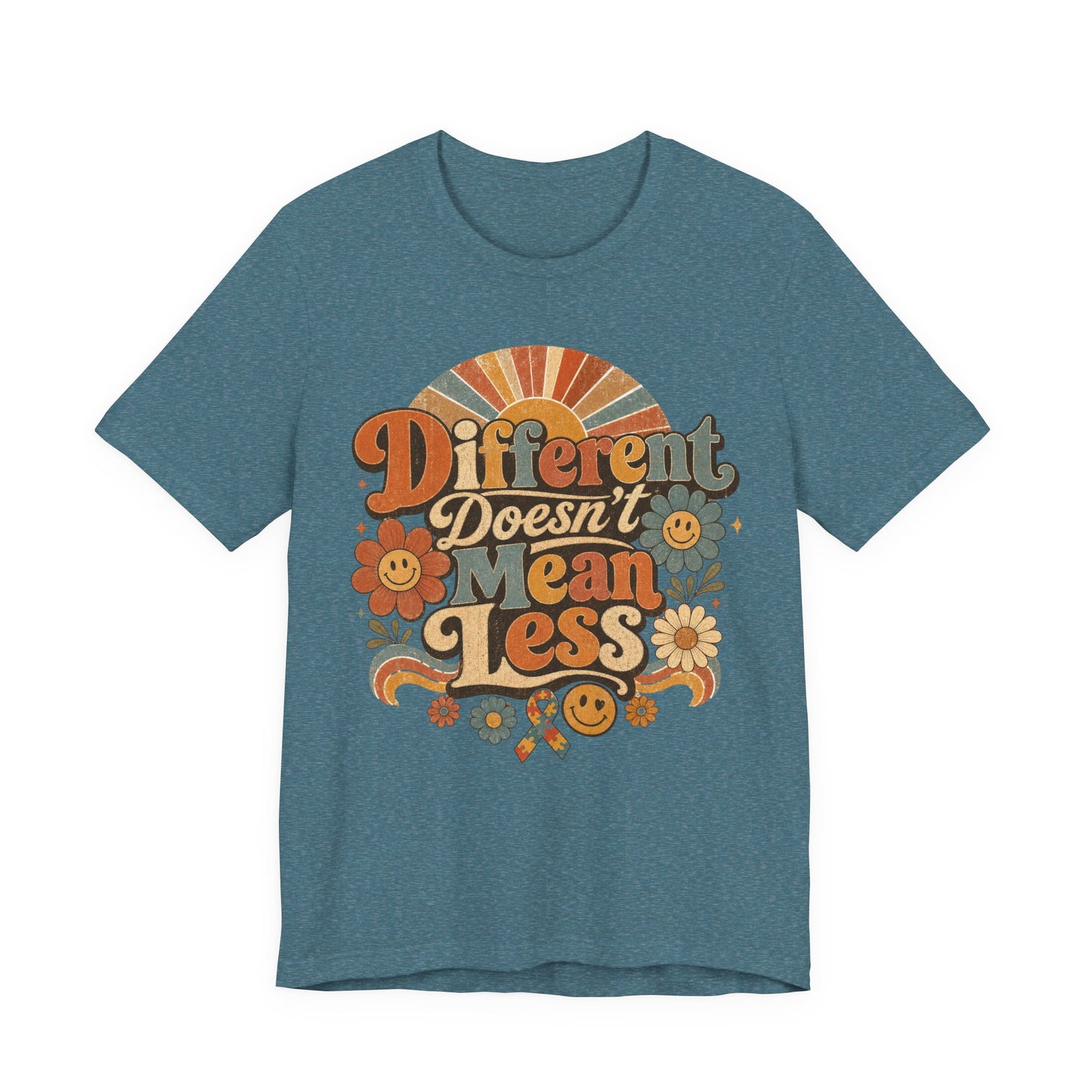Different Doesn't Mean Less Retro Graphic Tee image
