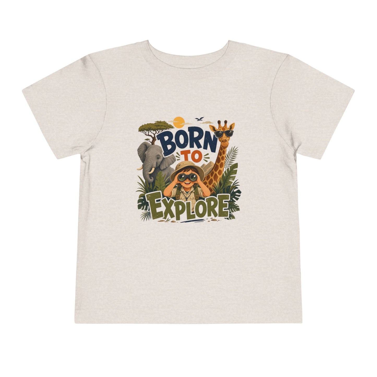 Born to Explore Toddler Tee — Jungle Safari Graphic Shirt