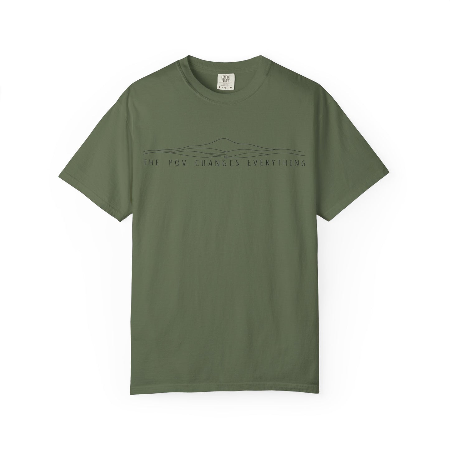 "The Pov Changes Everything" T-shirt — Minimal Mountain Line Art- Knowing You're Autistic