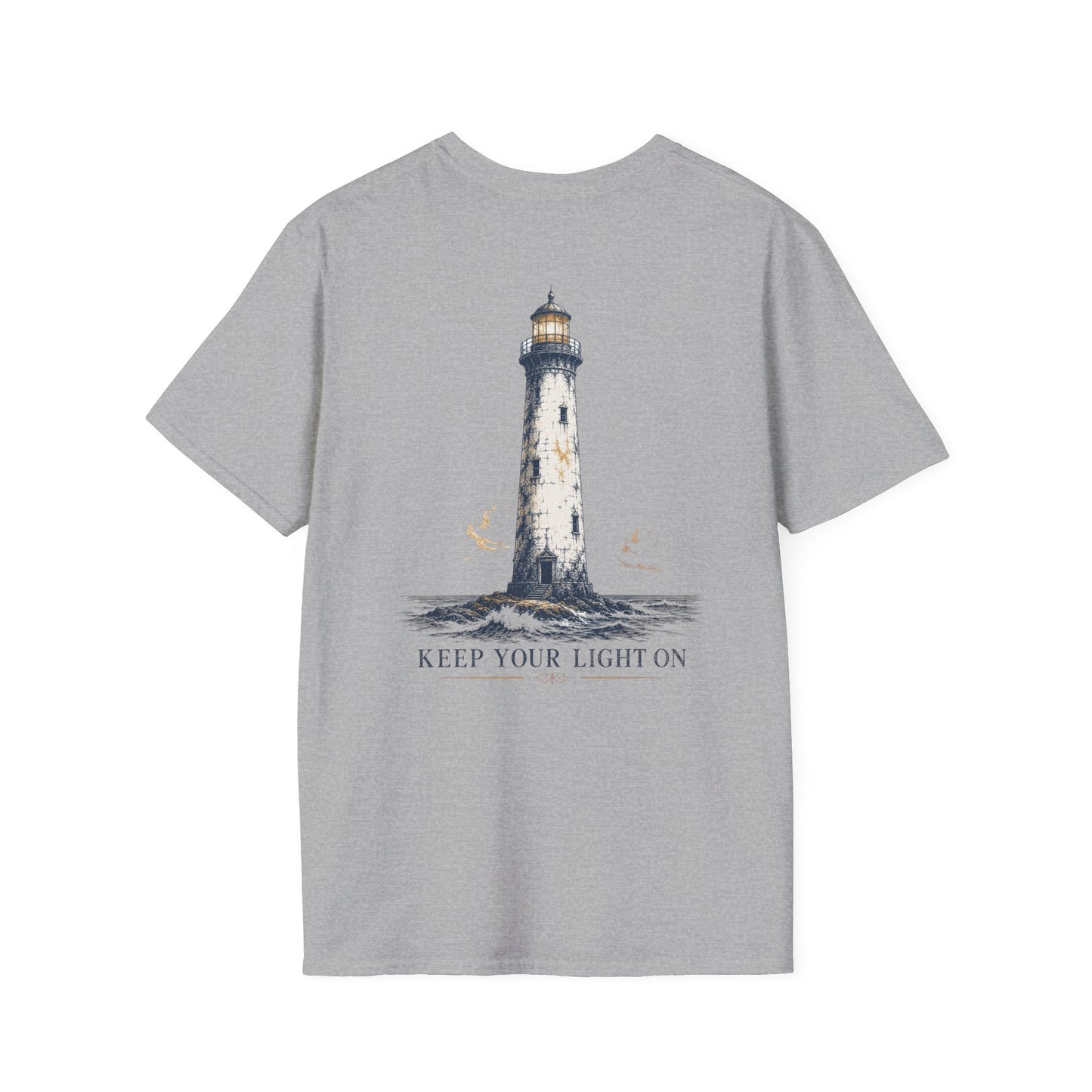 "Keep Your Light On" Vintage Lighthouse Graphic Tee