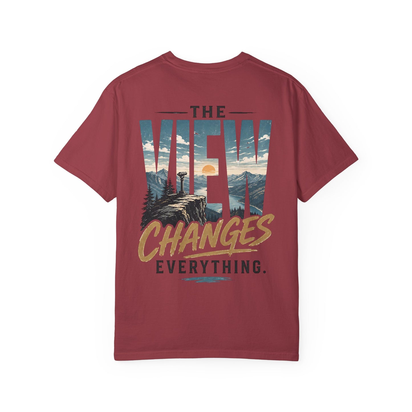 “The View Changes Everything” Scenic Graphic Tee Shirt