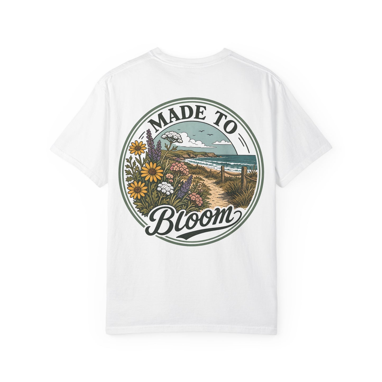 Made to Bloom T‑Shirt — Vintage Coastal Floral Graphic Tee