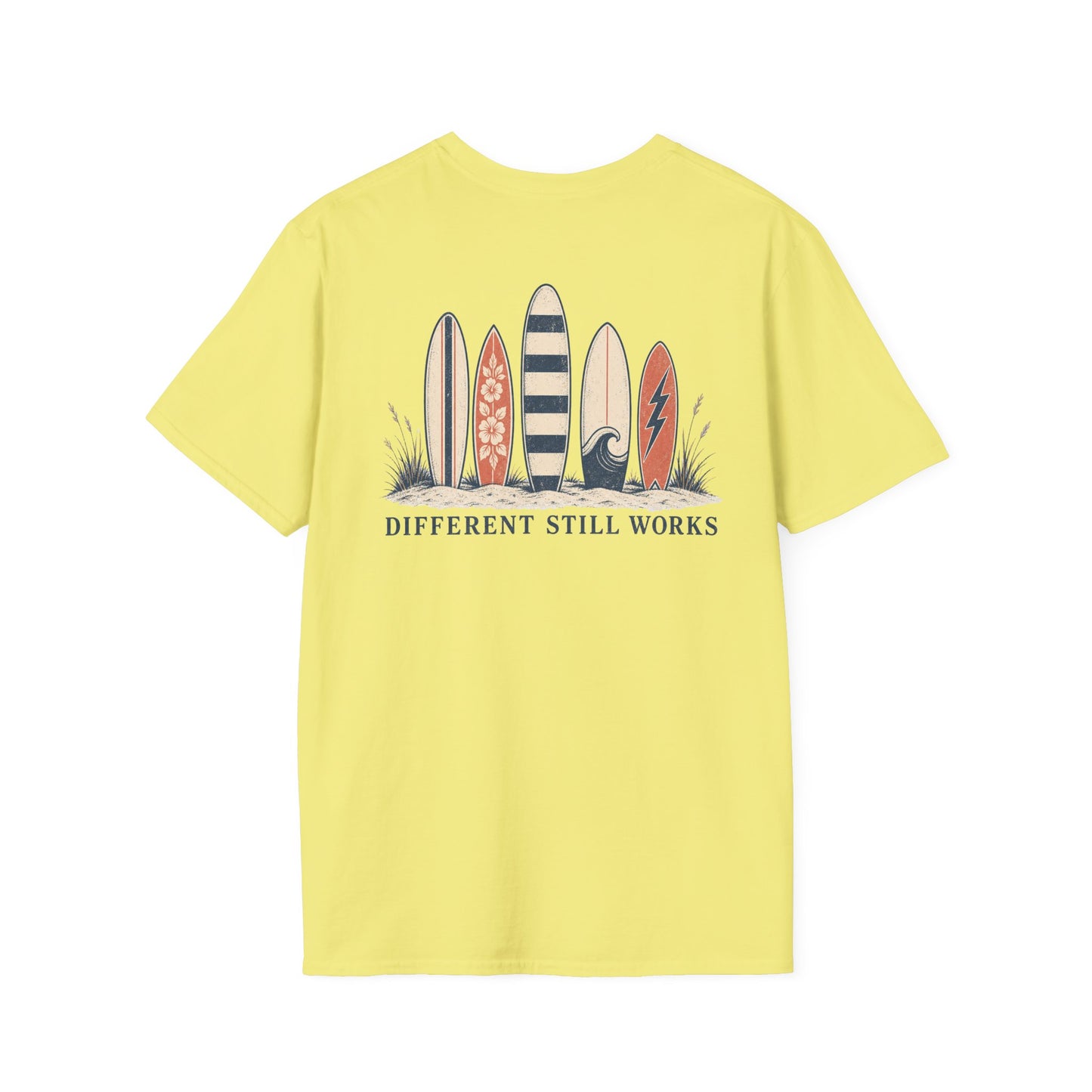 "Different Still Works" Vintage Surfboard Graphic Tee