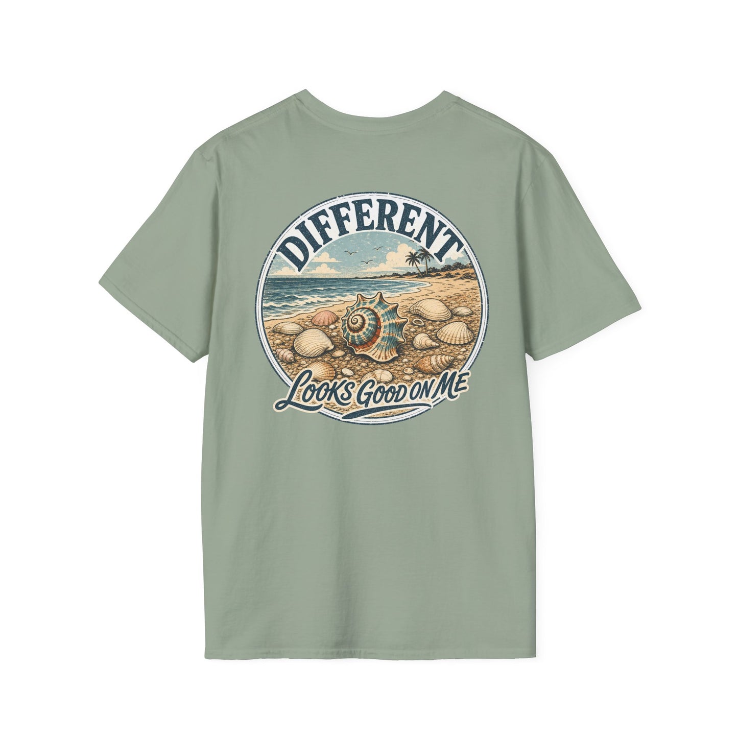 "Different Looks Good On Me" Vintage Seashell Graphic Tee