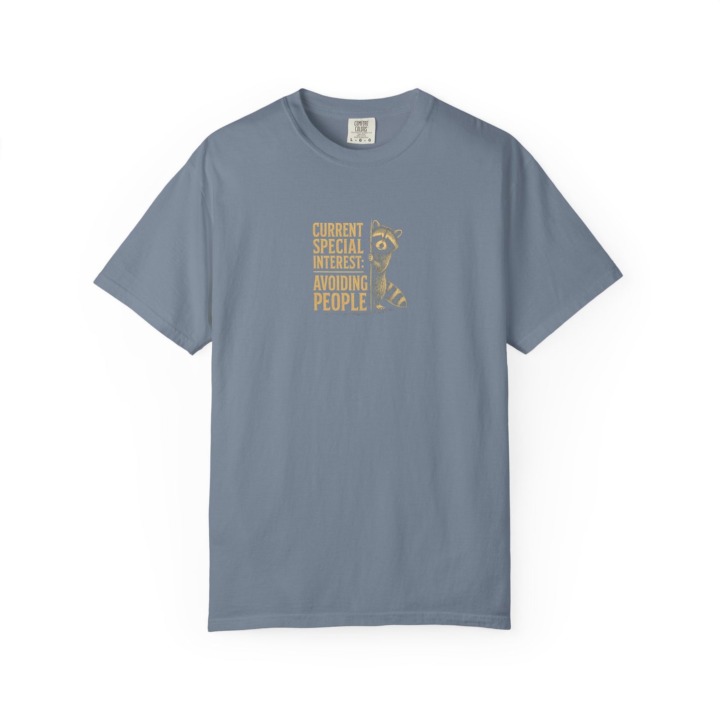 Avoiding People T-Shirt — Funny Introvert Raccoon Graphic Tee