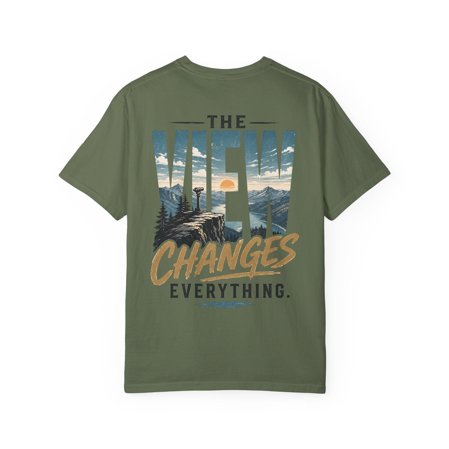 “The View Changes Everything” Scenic Graphic Tee Shirt