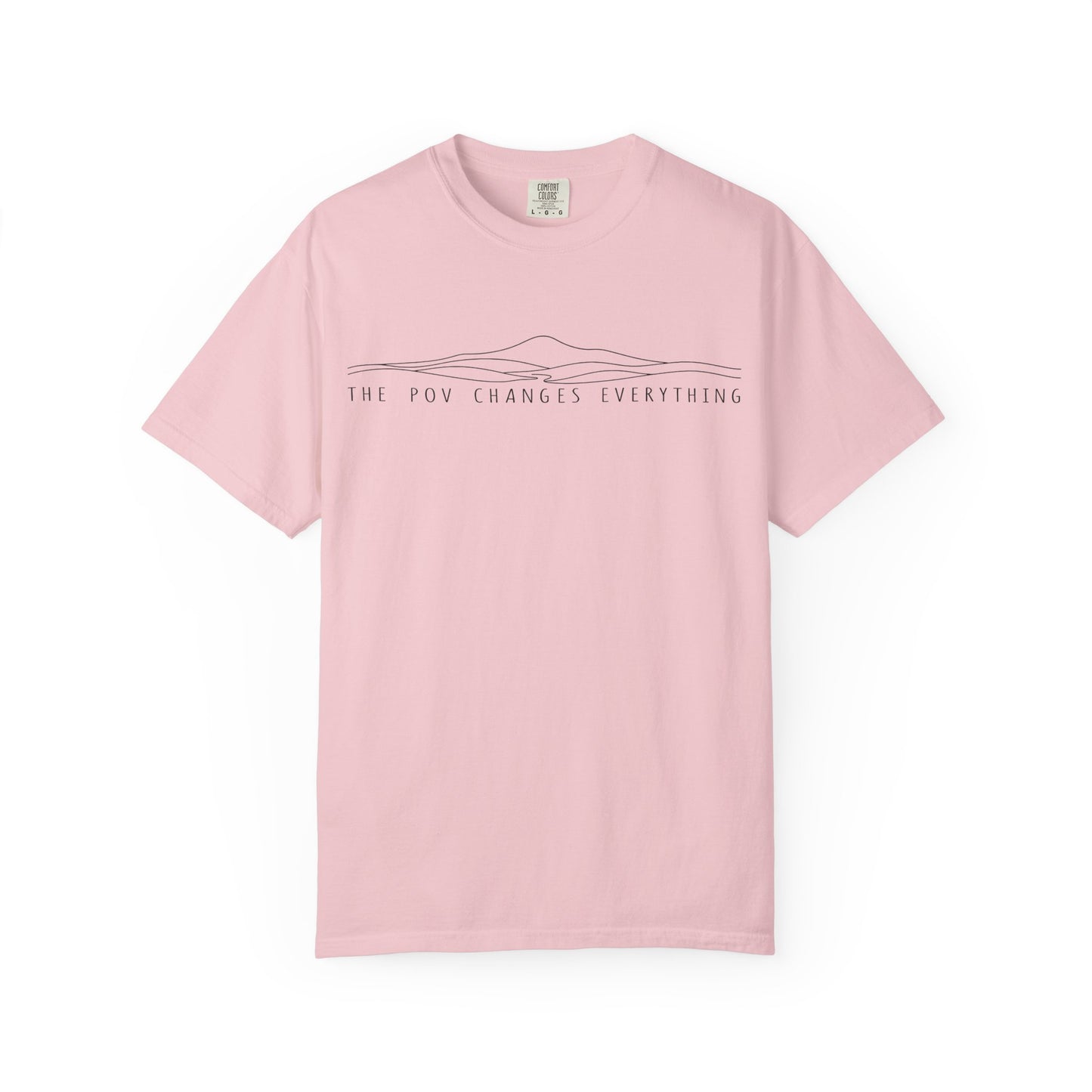 "The Pov Changes Everything" T-shirt — Minimal Mountain Line Art- Knowing You're Autistic