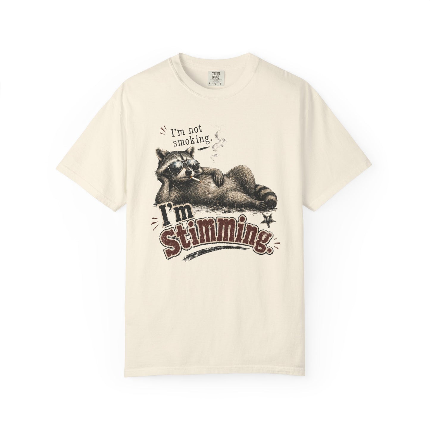 Raccoon 'I'm Stimming' Graphic T-Shirt — Funny Neurodiversity Pride Tee