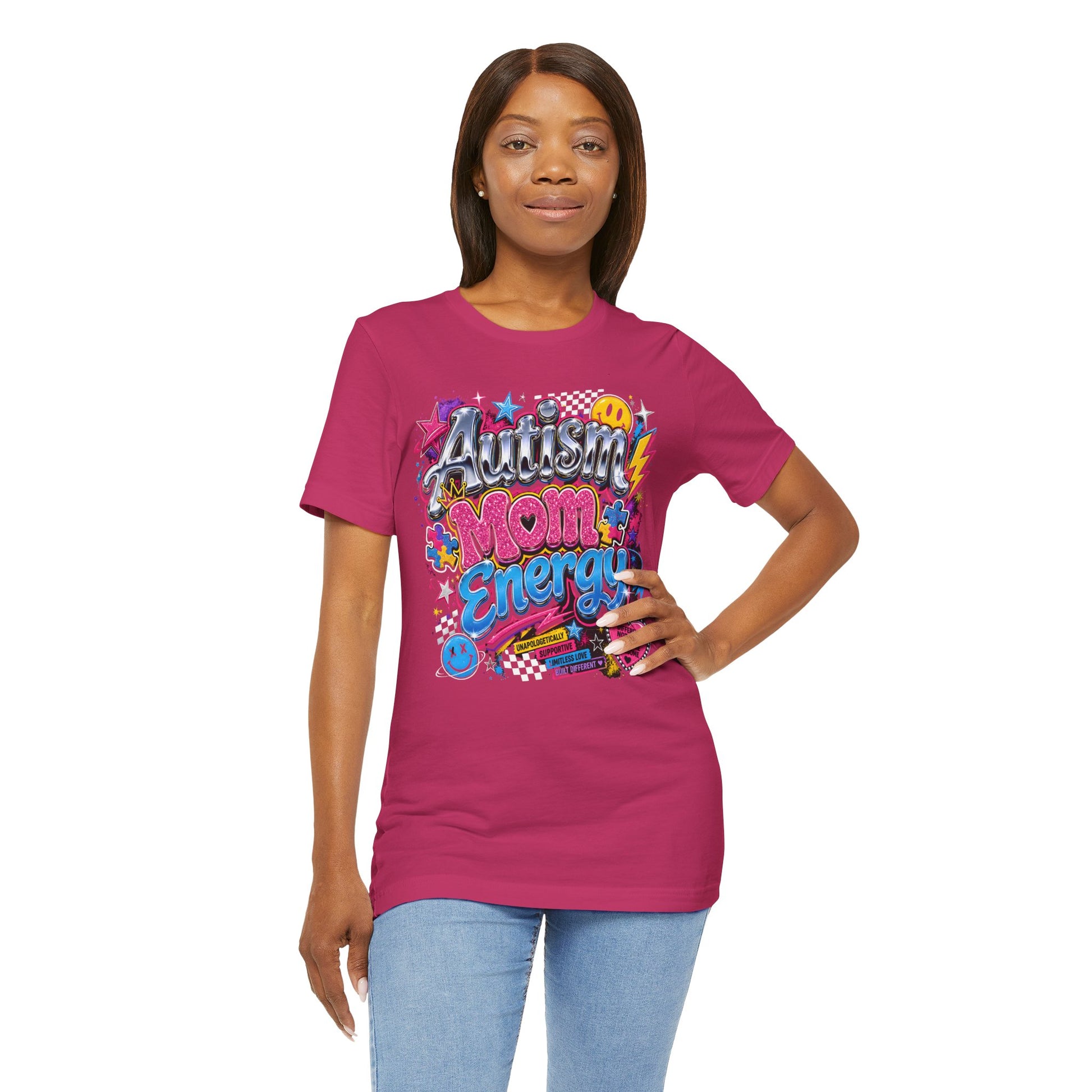 Autism Mom Energy T-Shirt — Colorful Supportive Graphic Tee for Autism Awareness image 35
