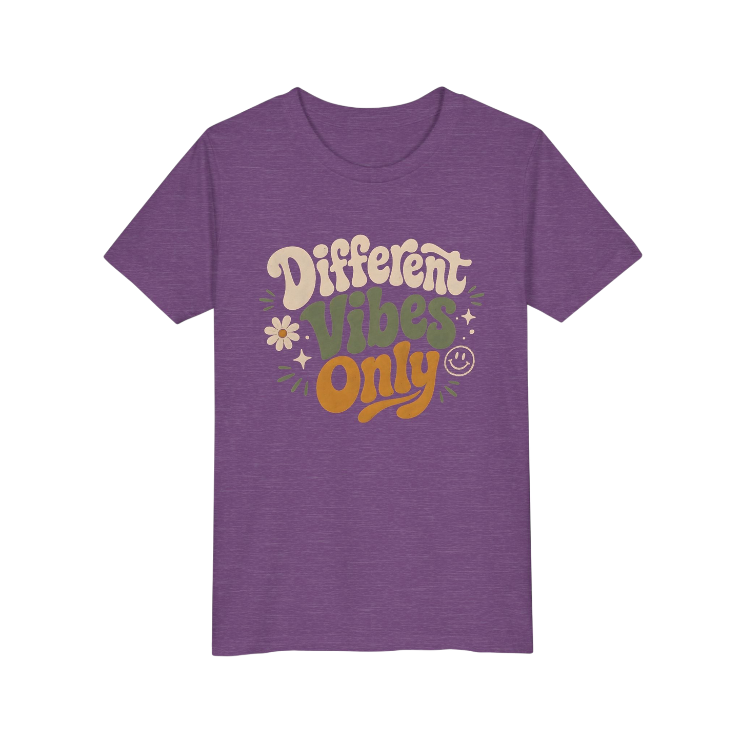 Youth Tee — "Different Vibes Only" Retro Flower Kids T-Shirt