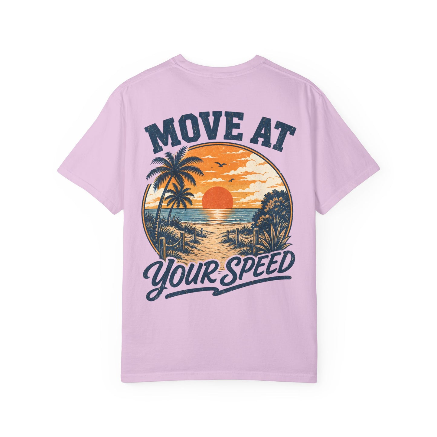 "Move At Your Speed" Retro Beach Sunset T-Shirt