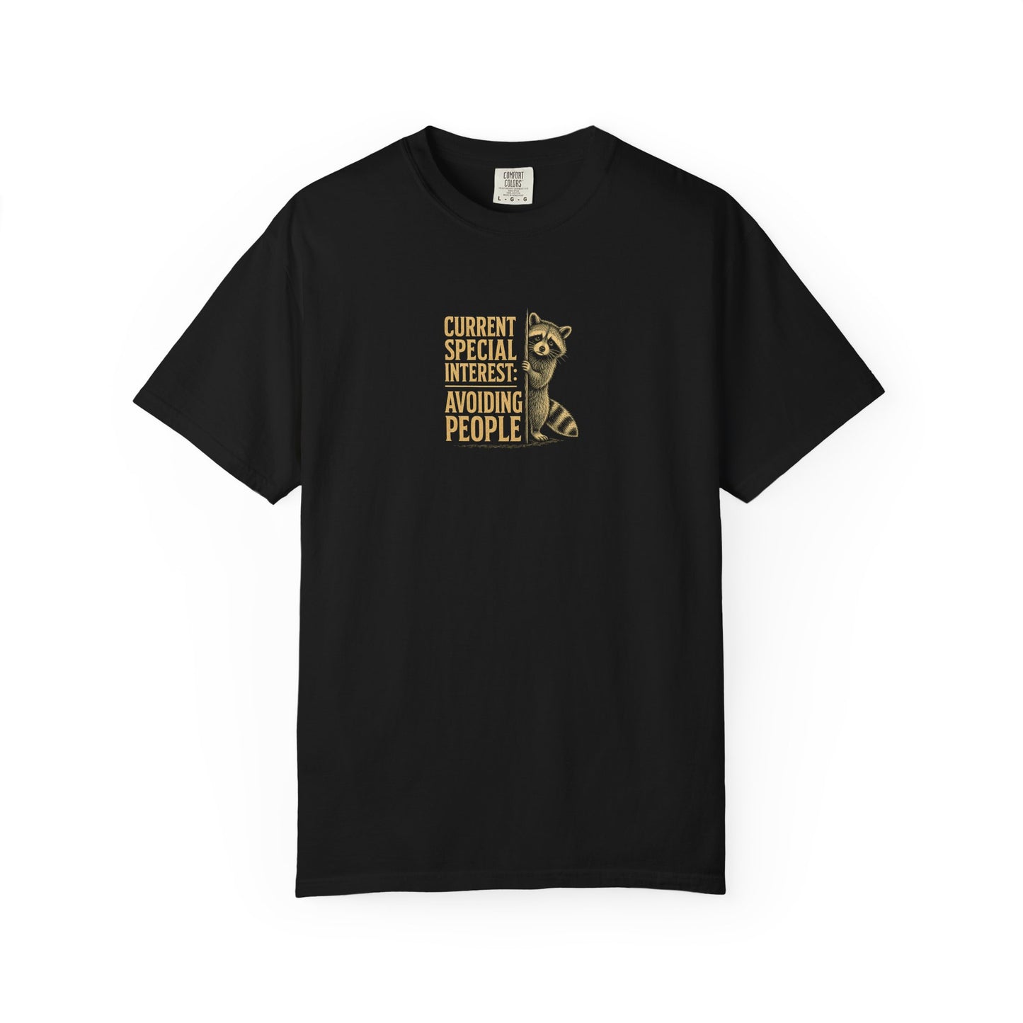 Avoiding People T-Shirt — Funny Introvert Raccoon Graphic Tee