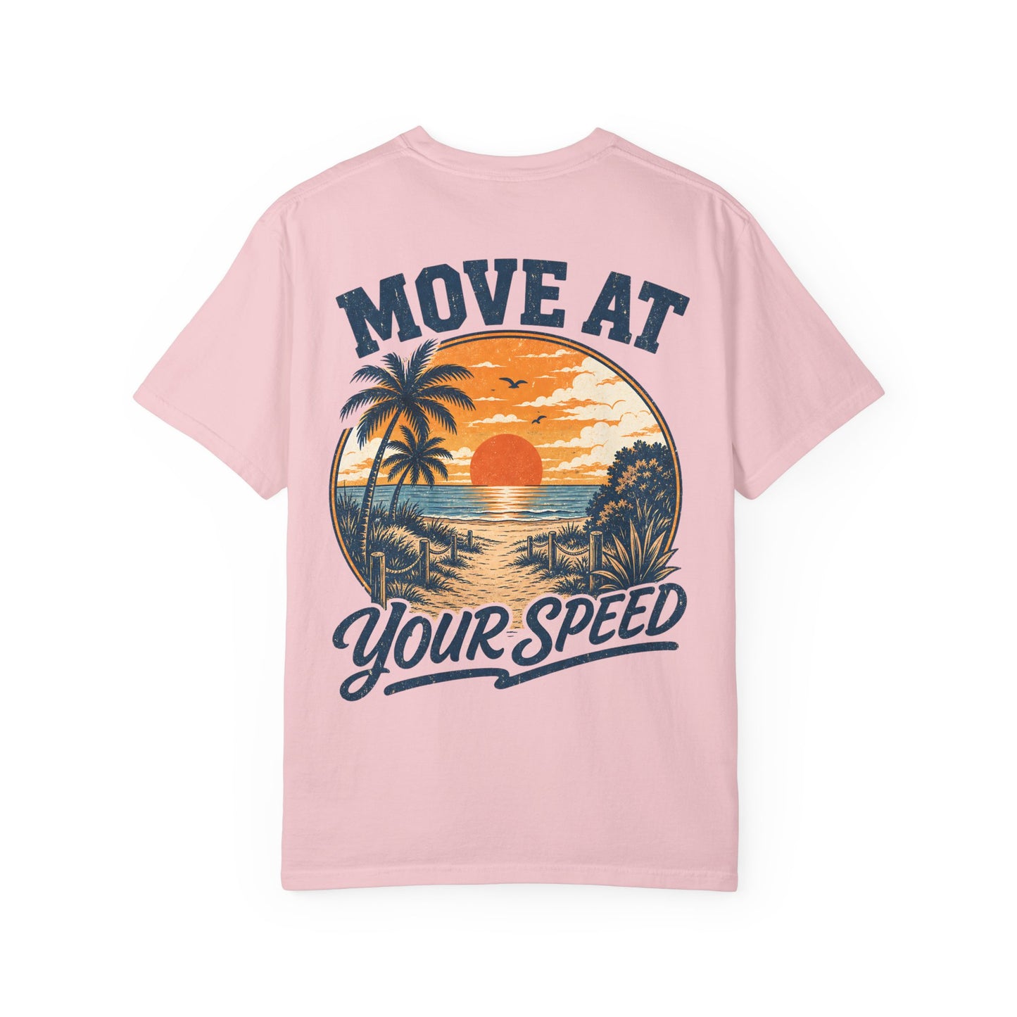 "Move At Your Speed" Retro Beach Sunset T-Shirt